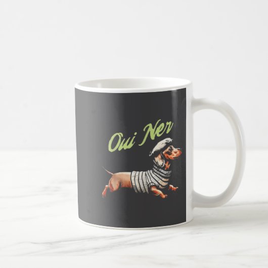 Mug Oui Ner Funny Dachshund Wiener Dog French Humor (Droite)