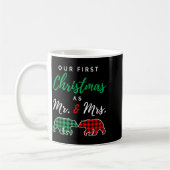 Mug Our First Christmas As Mr. And Mrs. Buffalo Plaid (Gauche)