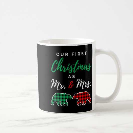 Mug Our First Christmas As Mr. And Mrs. Buffalo Plaid (Droite)