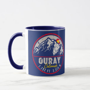 Mug Ouray Colorado Drapeau Camping Randonnées Souvenir