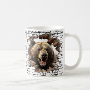 Mug Ours 3D Art de Mur Brisé – Safari Réaliste