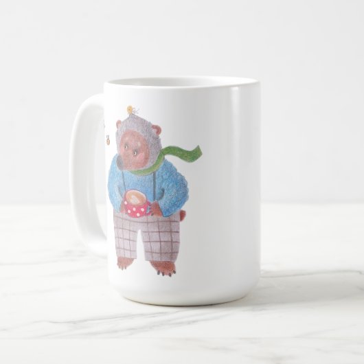 Mug Ours, abeilles et cappuccino (Devant gauche)