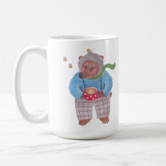 Mug Ours, abeilles et cappuccino (Gauche)