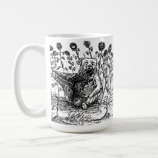 Mug Ours avec des tournesols (Gauche)