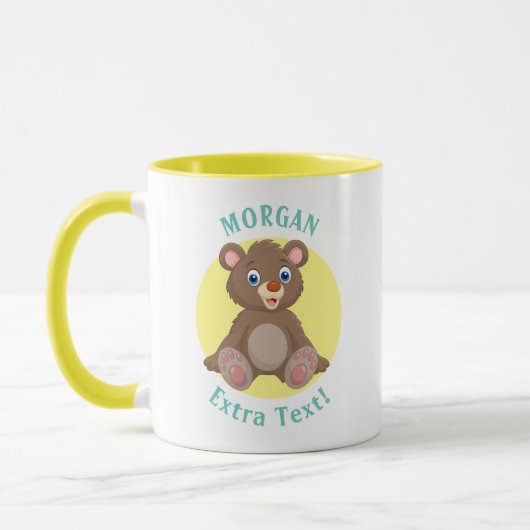 Mug Ours Bébé mignon, Personnaliser Nom et message (Gauche)