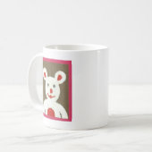 Mug Ours blanc avec nez rouge, bouche et oreilles (Pèr (Devant gauche)