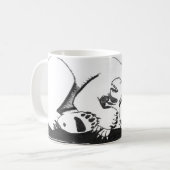 Mug Ours blanc de sommeil avec T-Rex (Devant gauche)