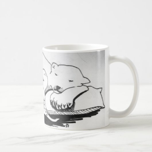 Mug Ours blanc de sommeil avec T-Rex (Droite)