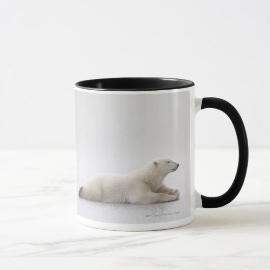 Mug Ours blanc s'étendant sur un lac de glace (Droite)