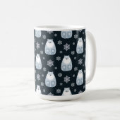 MUG OURS BLANCS ET BLEUS DE FÊTE HIBERNALE (Devant droit)