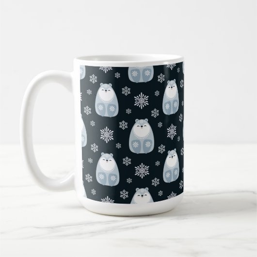 MUG OURS BLANCS ET BLEUS DE FÊTE HIBERNALE (Gauche)