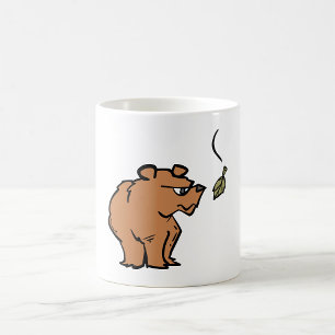 Mug Ours Brown avec chute de la feuille d'automne joli