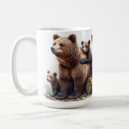 Mug Ours Brown avec deux petits (Gauche)