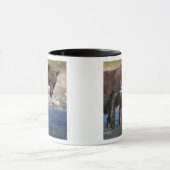 Mug ours Brown, grizzli, avec prises saumons, (Centre)