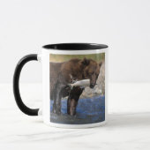 Mug ours Brown, grizzli, avec prises saumons, (Gauche)