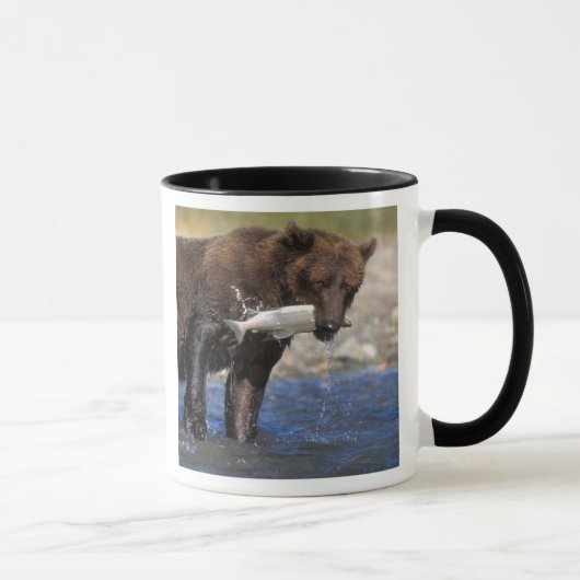 Mug Ours brun, grizzly, avec prise de saumon, (Droite)