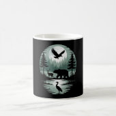 Mug Ours Cerf Aigle Lune Forêt Silhouette (Centre)