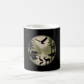 Mug Ours Cerf Aigle Lune Forêt Silhouette (Centre)
