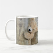 Mug Ours Cute Stuffé Mur Rustique En Bois (Gauche)
