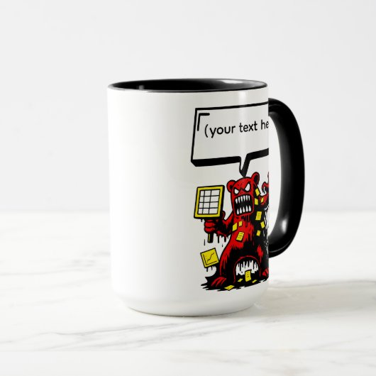 Mug Ours de bureau en colère (Devant droit)