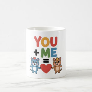 Mug Ours de dessin animé mignons aiment la formule: "T