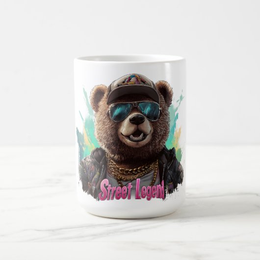Mug Ours de légende de rue - Design graphique Cool (Centre)