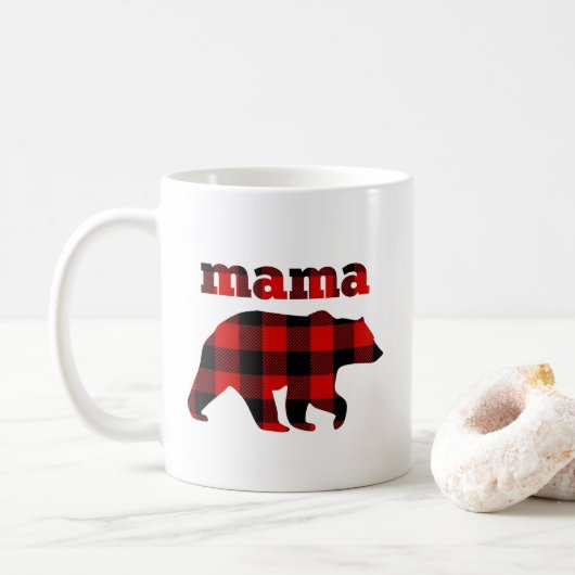 Mug "Ours de maman de plaid de Buffalo " (Avec donut)