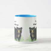 Mug ~ Ours de maman ~ Ours noir garniture bleue (Centre)