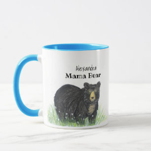 Mug ~ Ours de maman ~ Ours Noir Maillot bleu