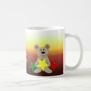 Mug Ours de Noël au coucher du soleil avec des étoiles