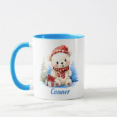 Mug Ours de Noël Boug pour enfants personnalisés (Gauche)