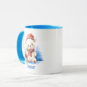Mug Ours de Noël Boug pour enfants personnalisés (Devant gauche)