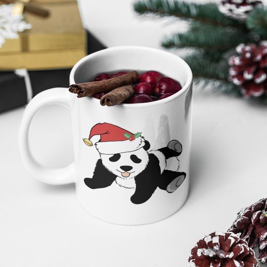 Mug Ours de panda de Noël mignonne à Santa Hat Monogra