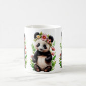Mug Ours De Panda Transparent Avec Fleurs (Centre)