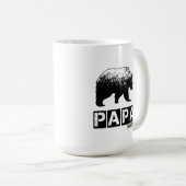 Mug Ours de papa pour le papa 2014, noir de grunge (Devant droit)