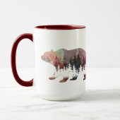 Mug Ours de vie sauvage de l'aquarelle de flamme (Gauche)