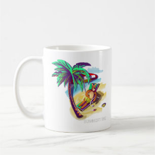 Mug Ours d'été relaxant sur la plage tropicale