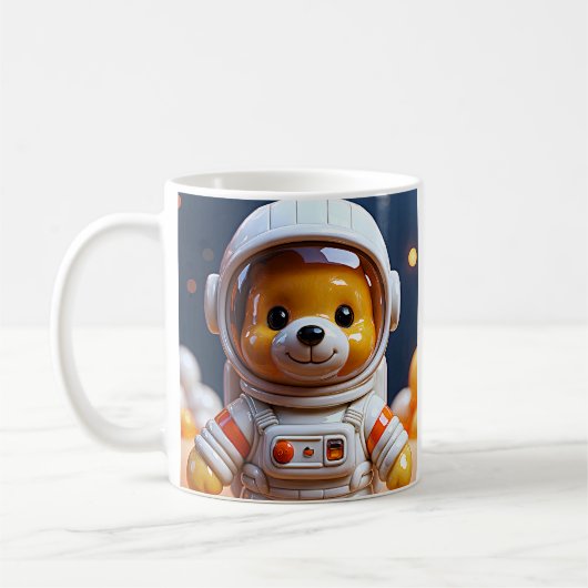 Mug Ours en peluche astronaute mignon (Gauche)