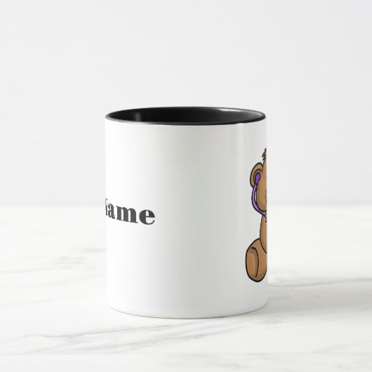 Mug Ours en peluche avec stéthoscope Personnaliser Nom (Centre)
