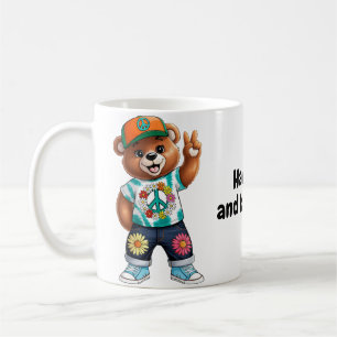 Mug Ours en peluche avec tenue paisible décontractée 1