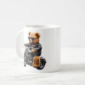 Mug Ours en peluche biker badass Art – Drôle revêtu de (Devant gauche)