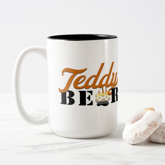 Mug Ours en peluche - blanc (Avec donut)