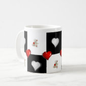 Mug Ours en peluche blanc Cœurs rouges (Devant gauche)