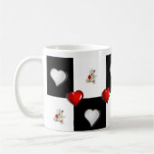 Mug Ours en peluche blanc Cœurs rouges (Gauche)