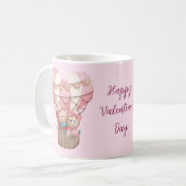 Mug Ours en peluche de la Saint-Valentin rose montgolf (Devant gauche)