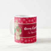 Mug Ours en peluche de Noël avec cadeau et flocons de  (Devant gauche)