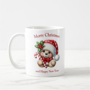 Mug Ours en peluche de Noël avec mistletoe et bonbons