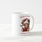 Mug Ours en peluche de Noël lisant un livre gui (Devant droit)