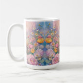 Mug Ours en peluche et lapin dans un jardin pastel (Gauche)
