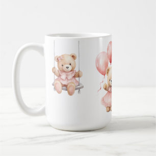 Mug Ours en peluche fille 1er anniversaire aquarelle p